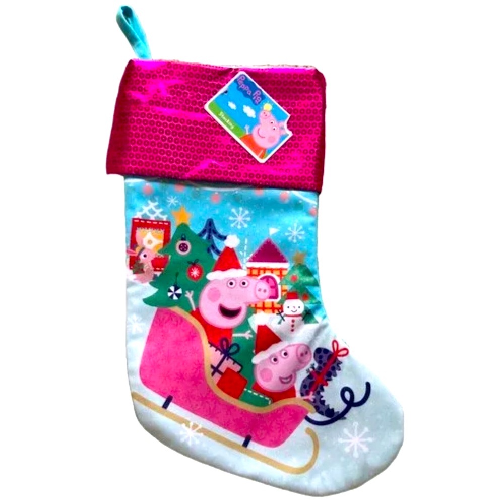 NWT Peppa Pig Christmas Stocking by Ruz 14" New holiday kids holidays new